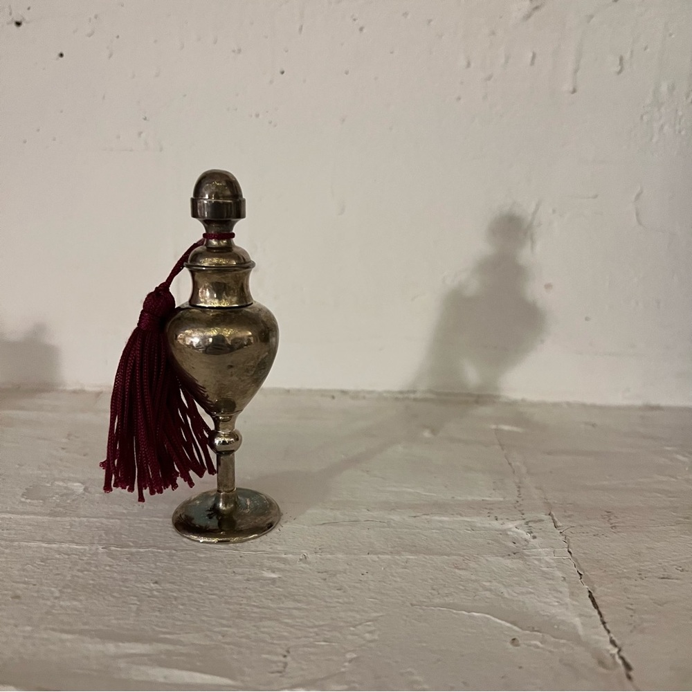 Vintage Aveda Silver Plated Glass Perfume - Essential Oil Bottle